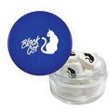 Twist Top Container With Blue Cap Filled With Printed Mints